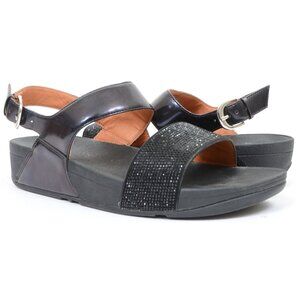 Fitflop Ritzy Womens 10 Slingback Strap Sandals Wedge Platform Footbed Comfort